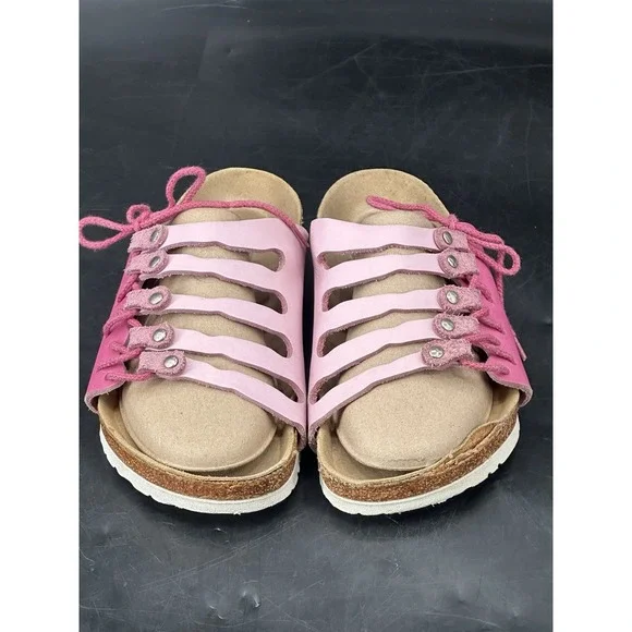Women's‎ Birkenstock Novato Laced Pink Leather Sandals EU 37 US 6 - Picture 1 of 13
